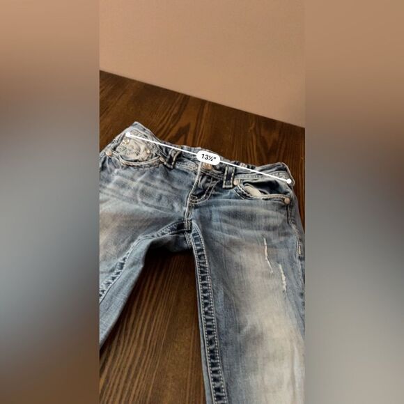 Miss Me distressed Denim Jeans women’s 26 bootcut light blue embellished bling - Picture 14 of 16